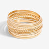 Mood Gold Textured Stacker Bangles - Pack Of 6