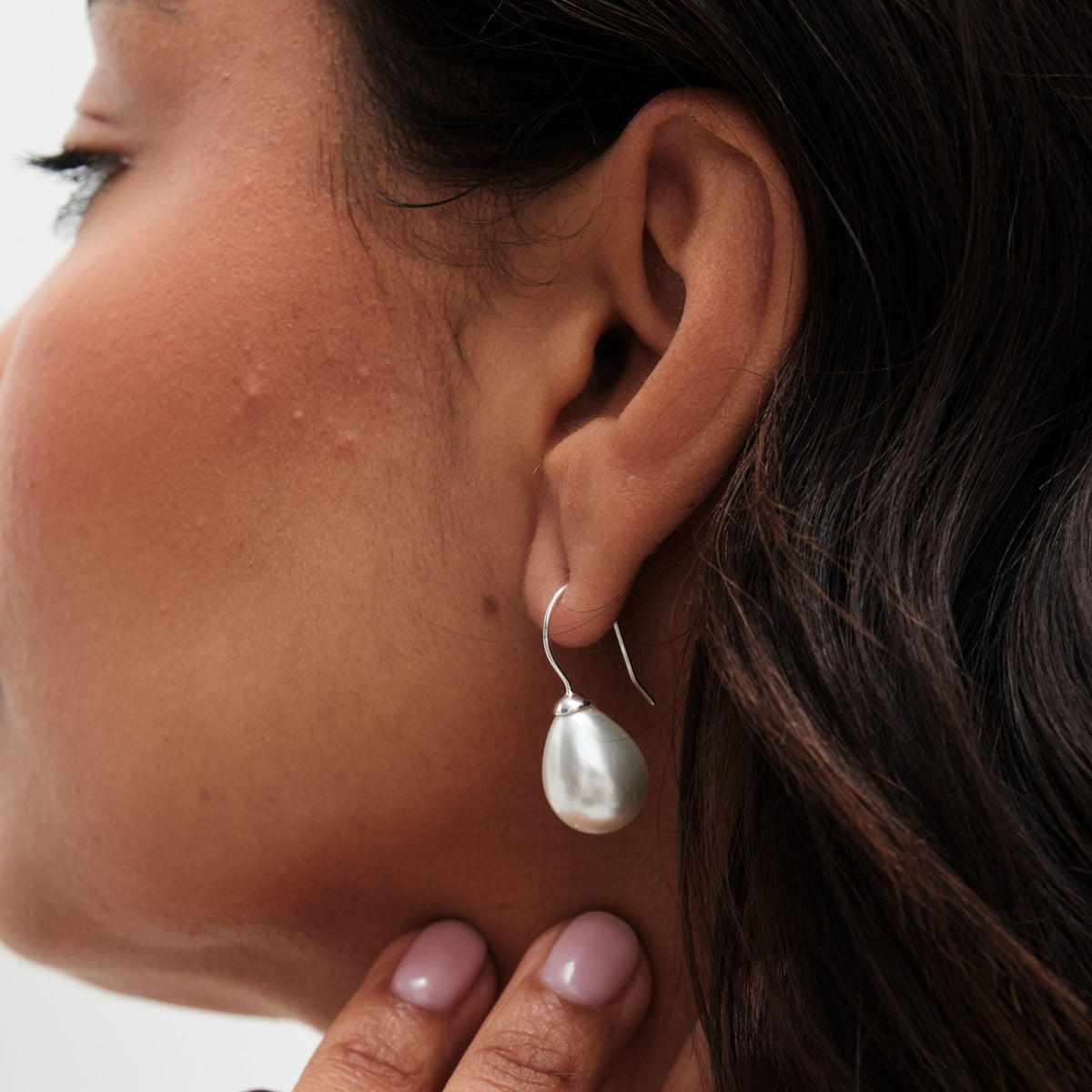 Simply Silver Sterling Silver 925 Pearl Classic Fishhook Earrings