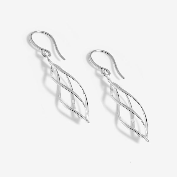 Simply Silver Sterling Silver 925 Polished Spiral  Drop Earrings
