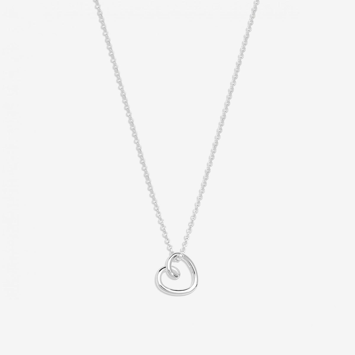 Simply Silver Sterling Silver 925 Swirl Open Heart Necklace