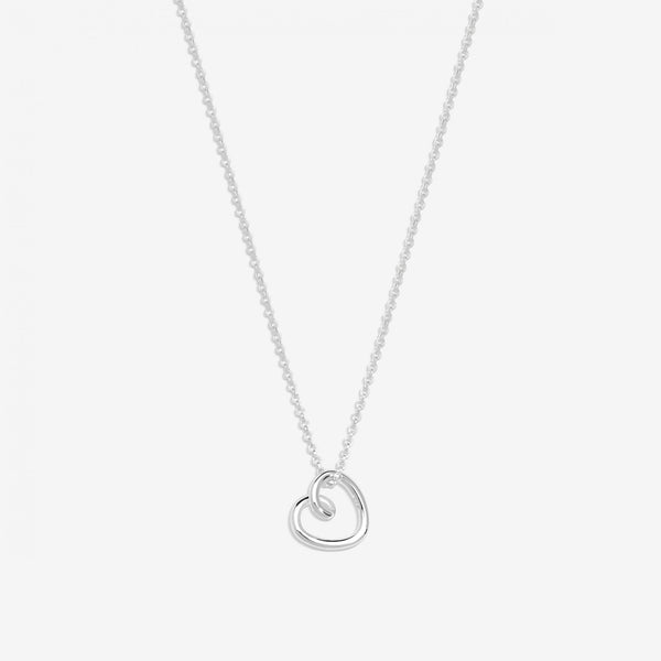 Simply Silver Sterling Silver 925 Swirl Open Heart Necklace