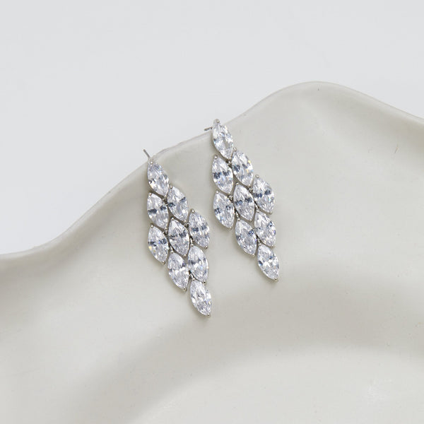Jon Richard Rhodium Plated Statement Cubic Zirconia Earrings - Gift Boxed