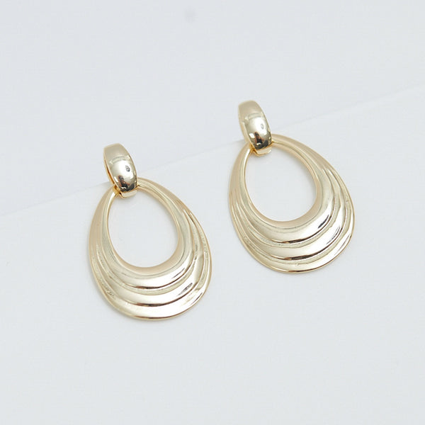 Jon Richard Gold Plated Open Textured Door Knocker Earrings