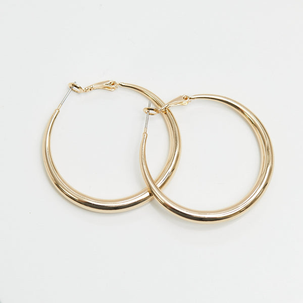 Jon Richard Gold Plated Polished Large Hoop Earrings