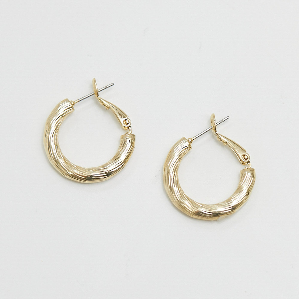 Jon Richard Gold Plated Polished Diamond Cut Hoop Earrings