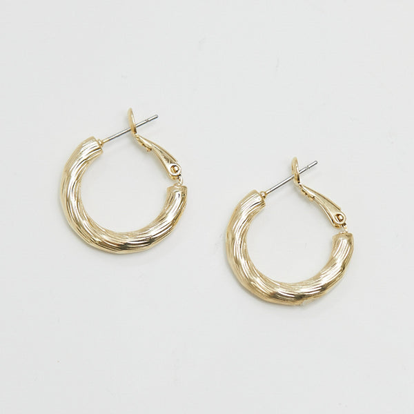Jon Richard Gold Plated Polished Diamond Cut Hoop Earrings