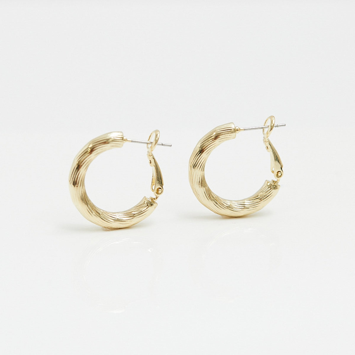 Jon Richard Gold Plated Polished Diamond Cut Hoop Earrings