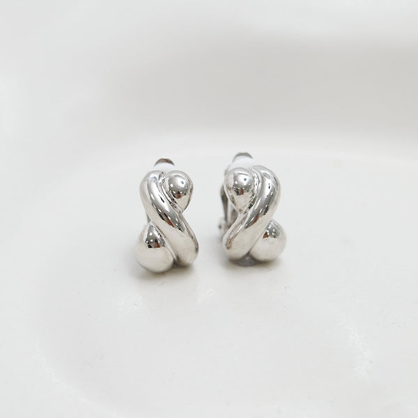 Jon Richard Silver Plated Polished Infinity Clip Earrings