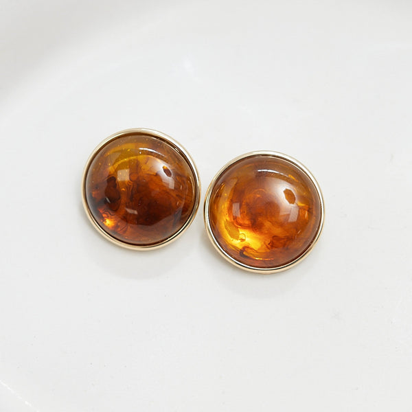 Jon Richard Gold Plated Tort Shell Dome Clip Earrings