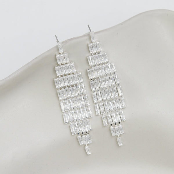 Jon Richard Silver Plated Crsytal Statement Drop Earring
