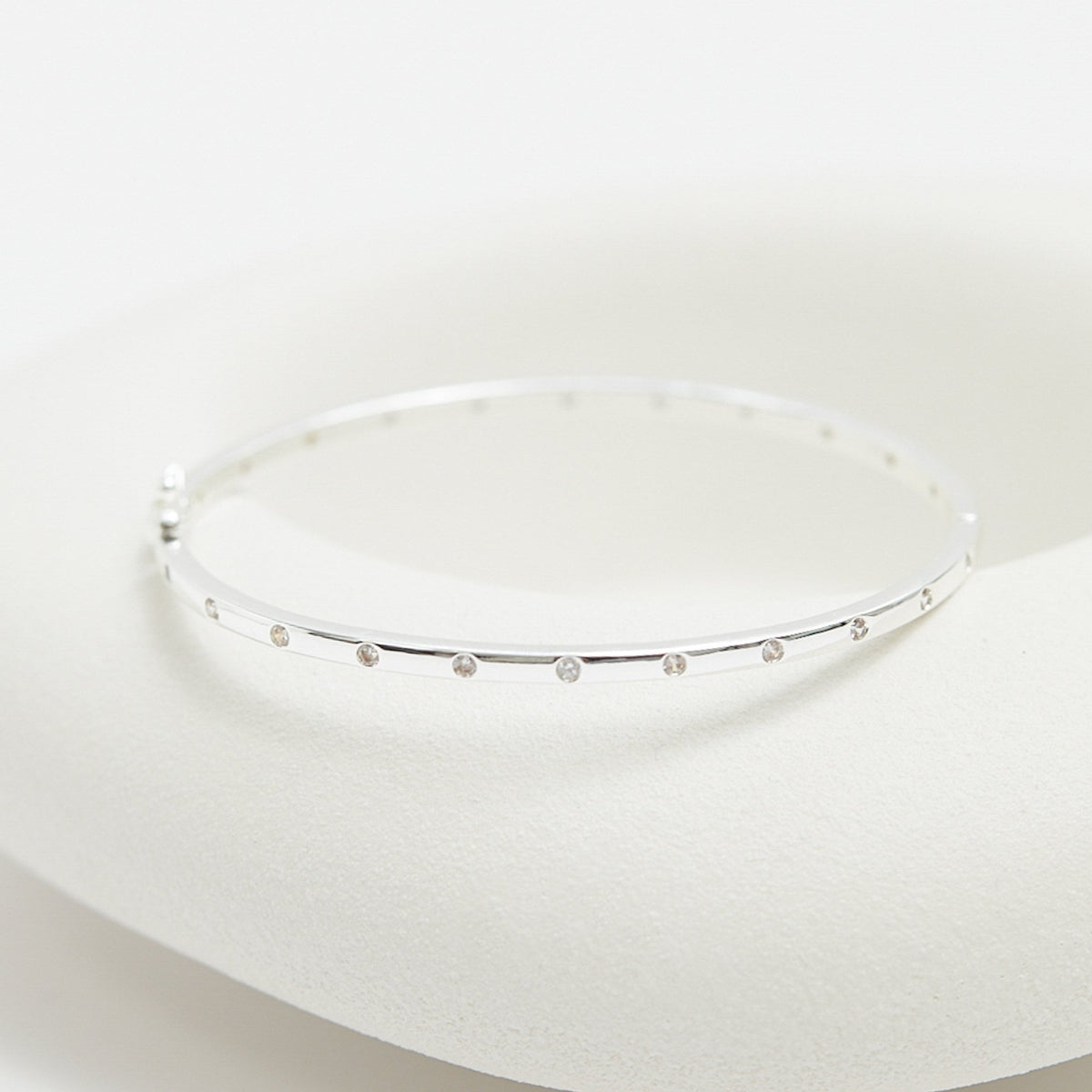 Jon Richard Silver Plated Fine Crystal Bangle