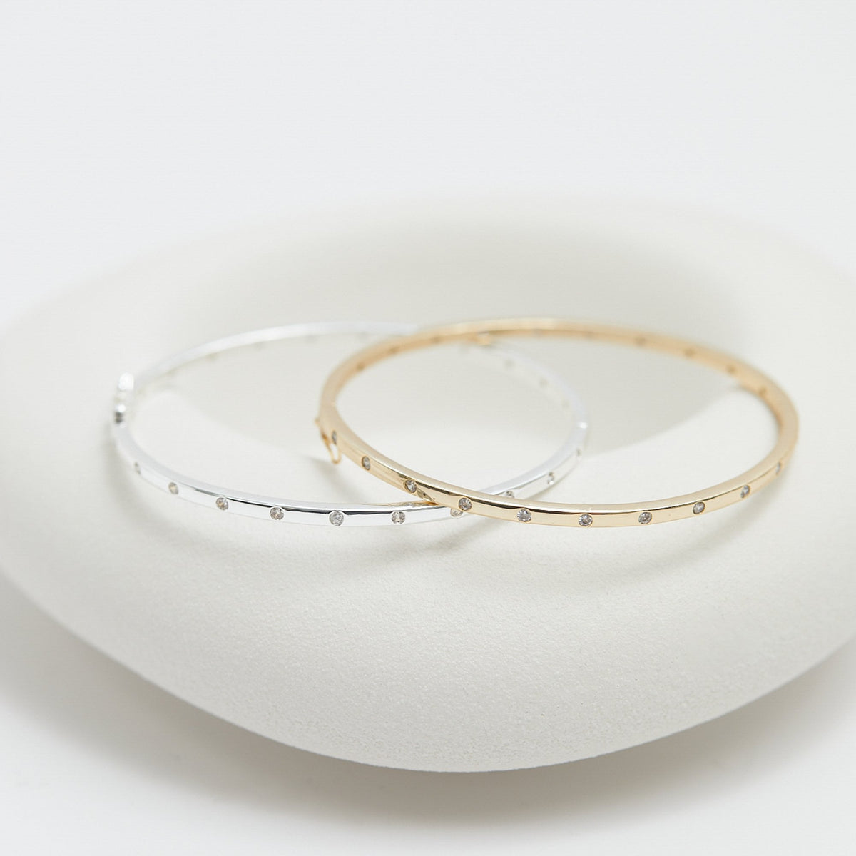 Jon Richard Silver Plated Fine Crystal Bangle