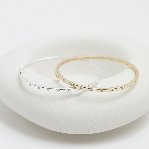 Jon Richard Silver Plated Fine Crystal Bangle