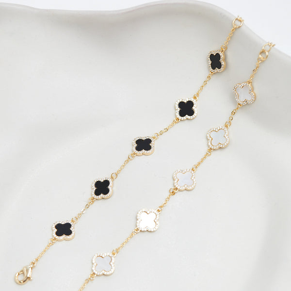 Jon Richard Gold Plated Mother of Pearl Clover Bracelet