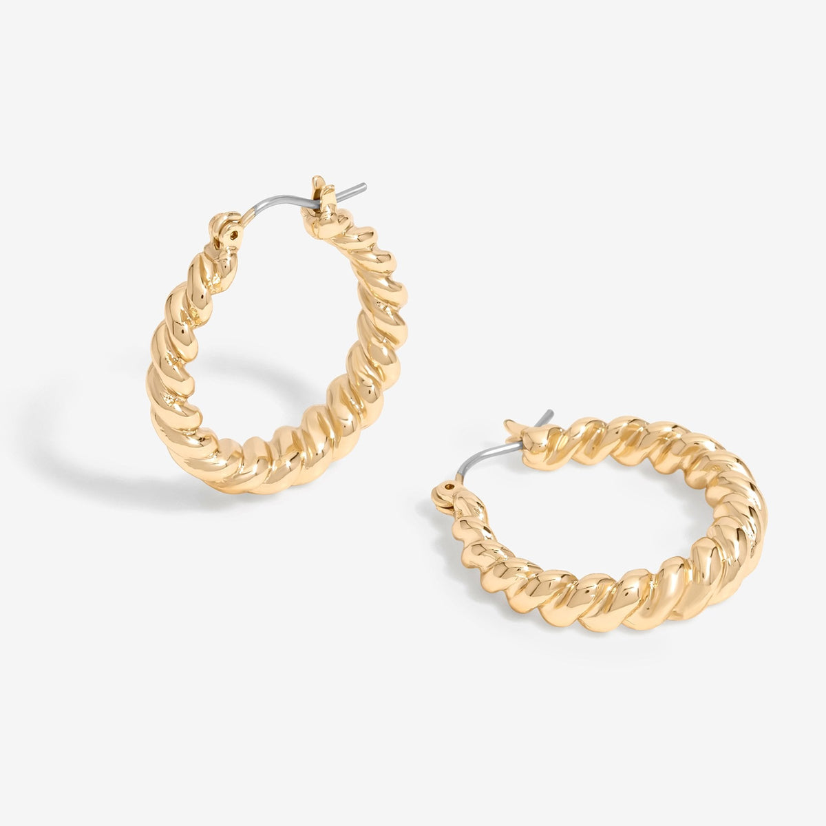 Jon Richard Gold Plated Polished Twist Hoop Earrings
