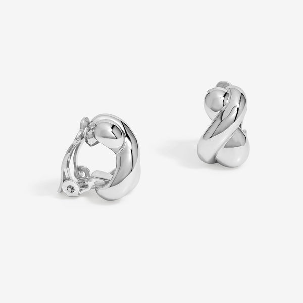 Jon Richard Silver Plated Polished Infinity Clip Earrings