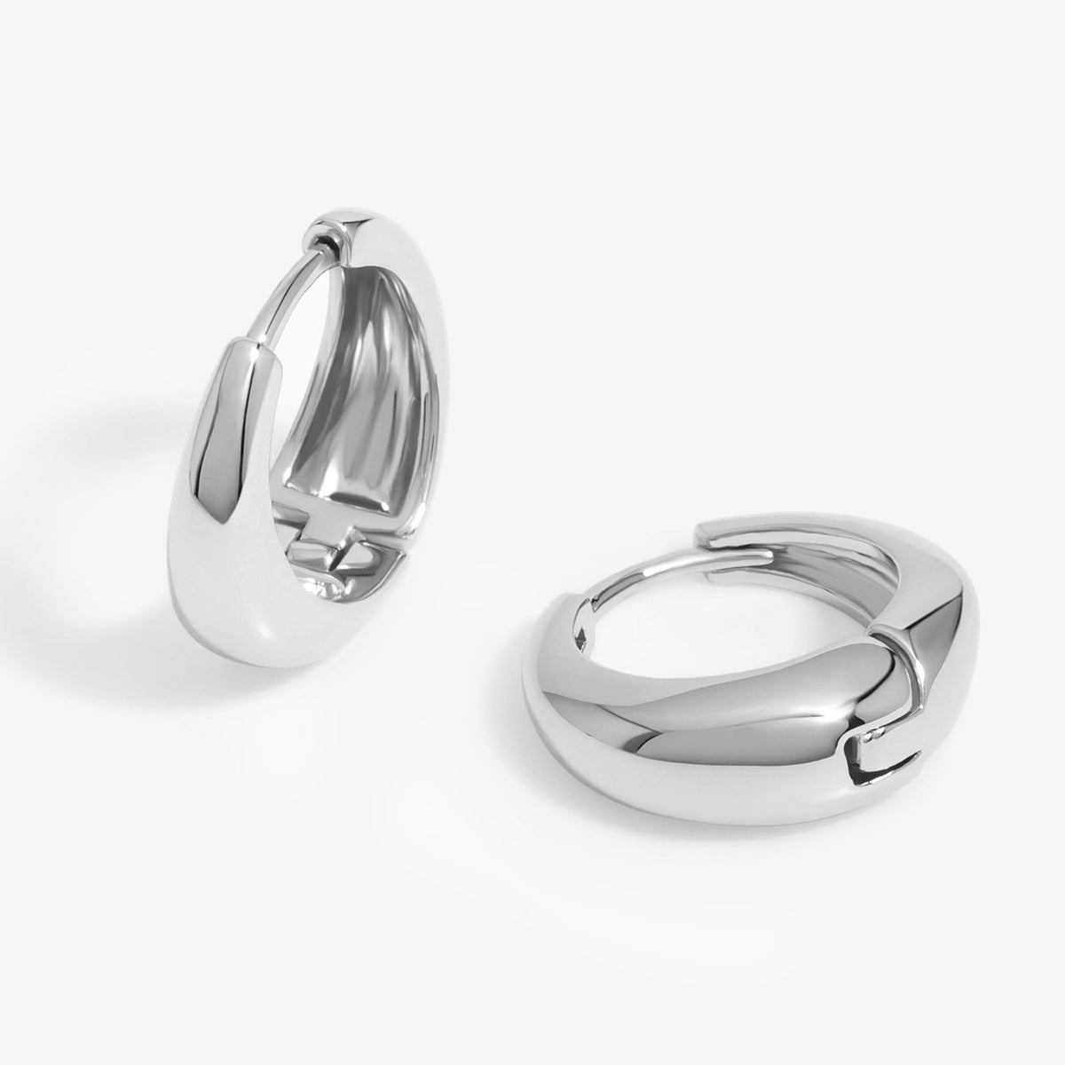 Inicio Silver Plated Polished Hoop Earrings - Gift Pouch