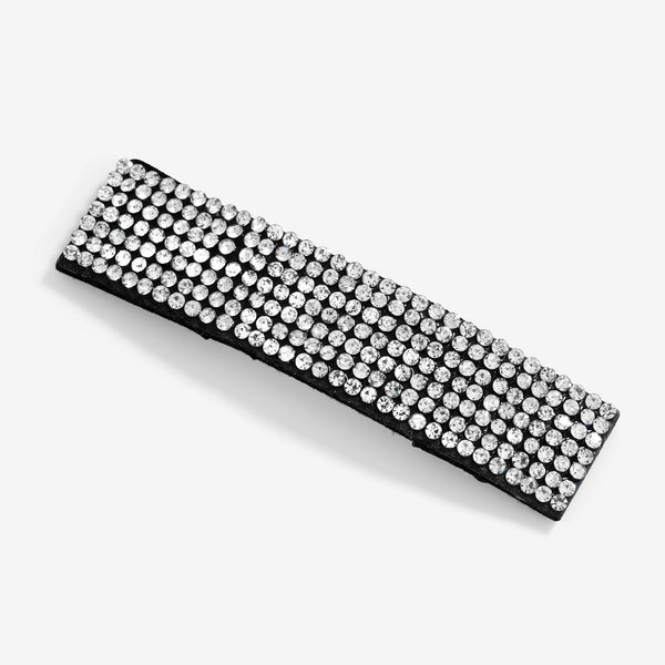 Mood Black Crystal Wide Diamante Hair Clip