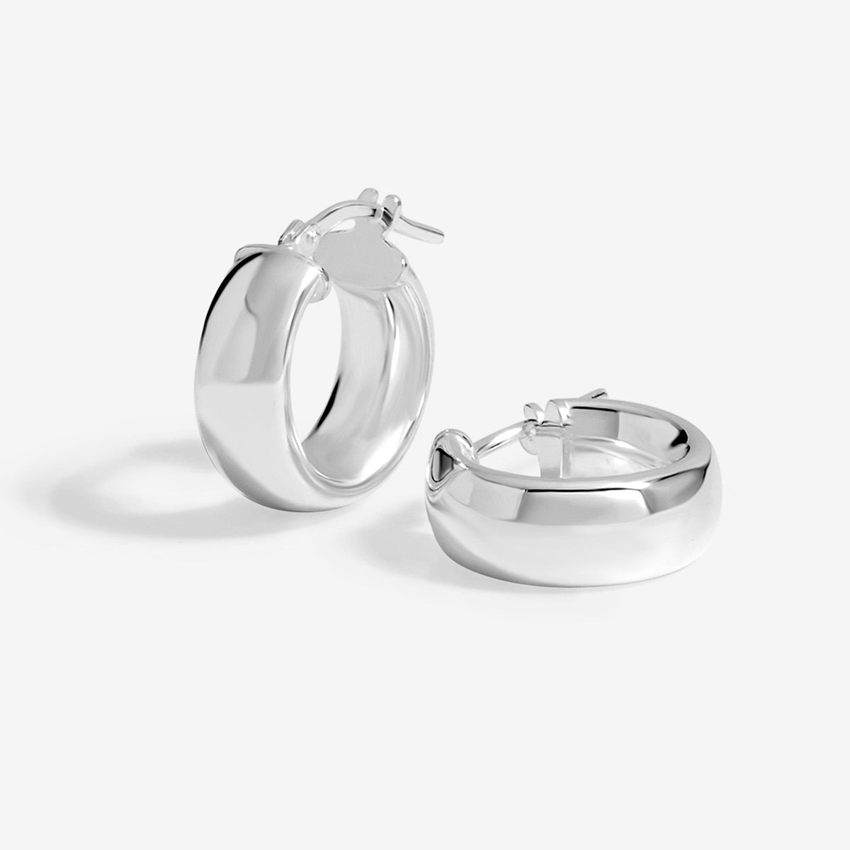 Simply Silver Sterling Silver 925 Polished Chubby Mini Hoop Earrings