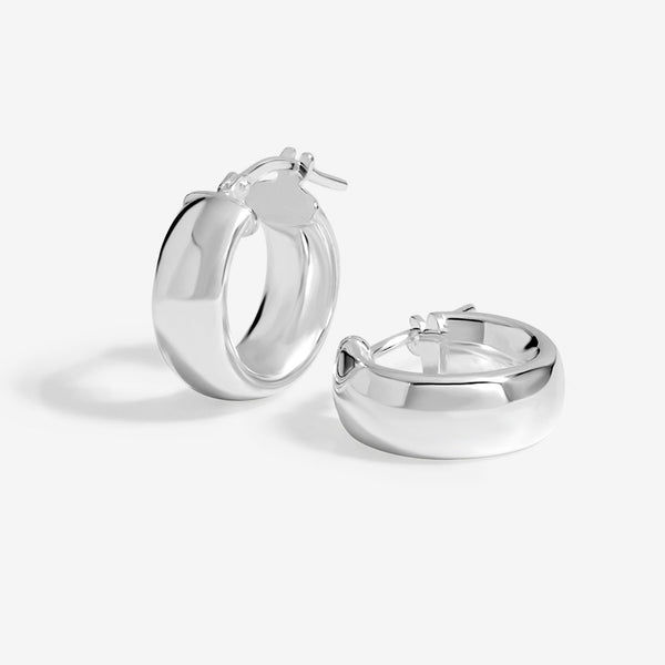 Simply Silver Sterling Silver 925 Polished Chubby Mini Hoop Earrings
