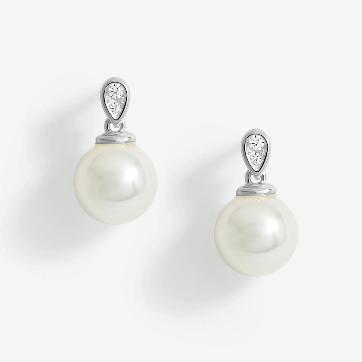 Simply Silver Sterling Silver 925 Cubic Zirconia and Pearl Classic Stud Earrings