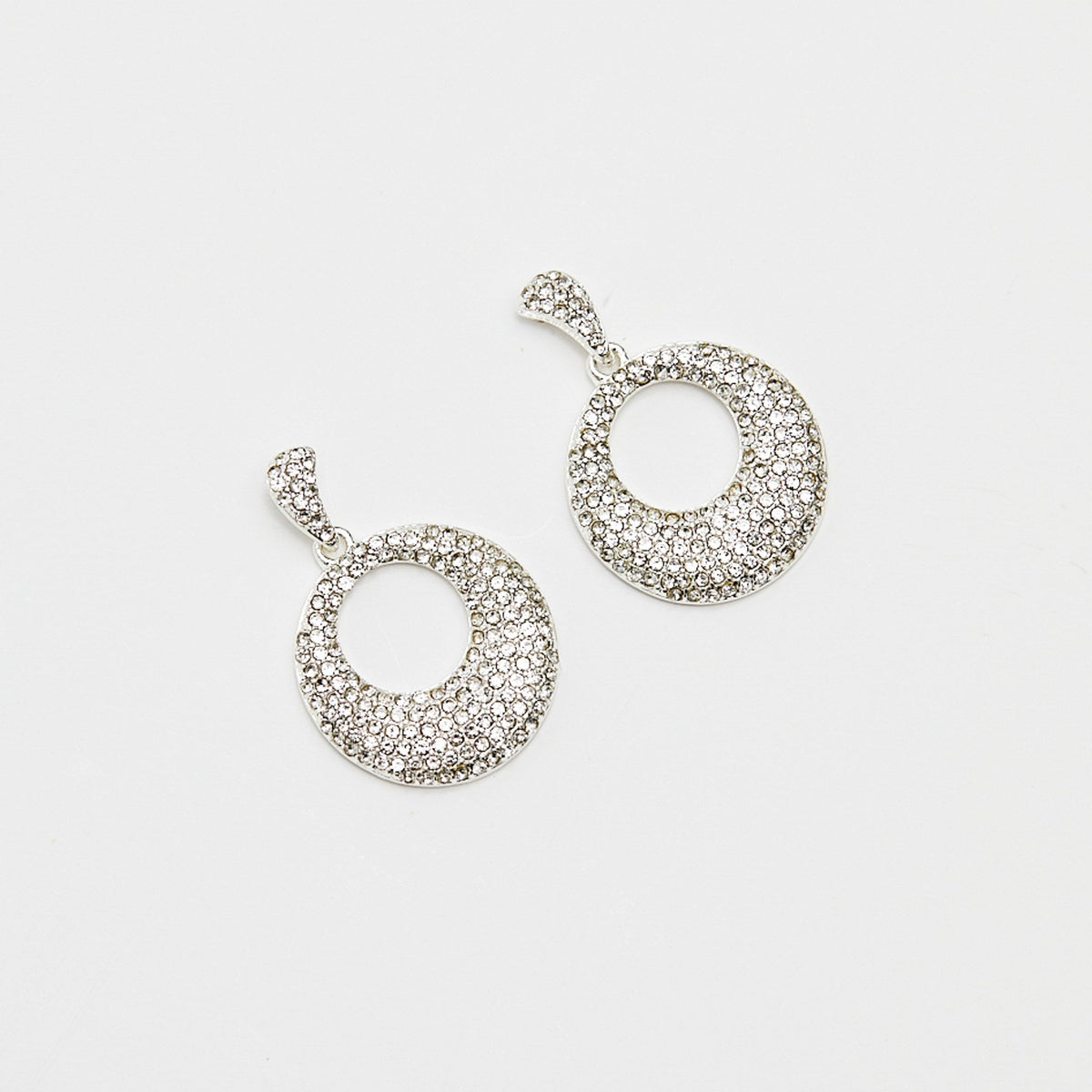 Jon Richard Silver Plated Crystal Statement Open Earrings
