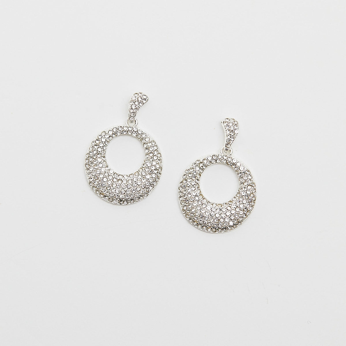Jon Richard Silver Plated Crystal Statement Open Earrings