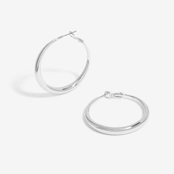 Jon Richard Silver Plated Polished Large Hoop Earrings