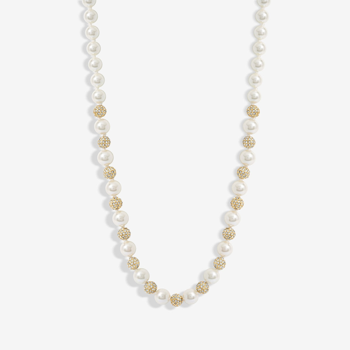 Jon Richard Gold Plated Pave Ball And Pearl Necklace