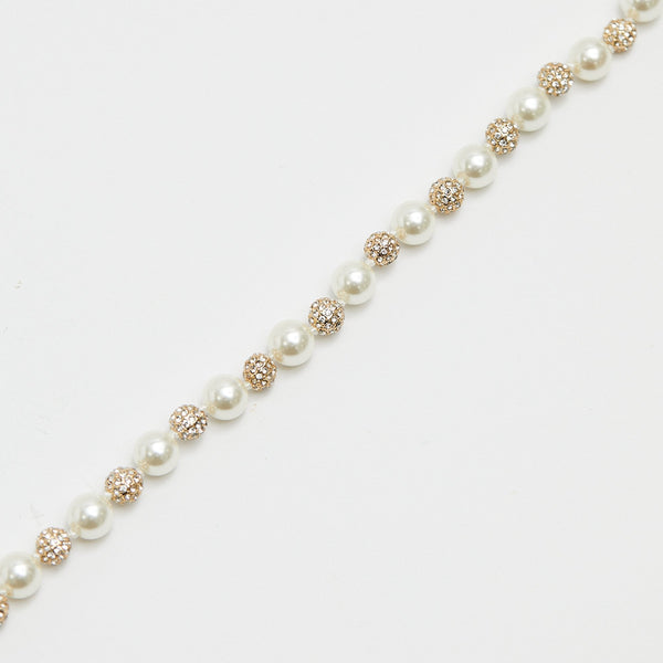 Jon Richard Gold Plated Pave Ball And Pearl Necklace