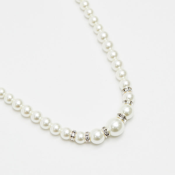 Jon Richard Pearl And Crystal Rhondelle Necklace