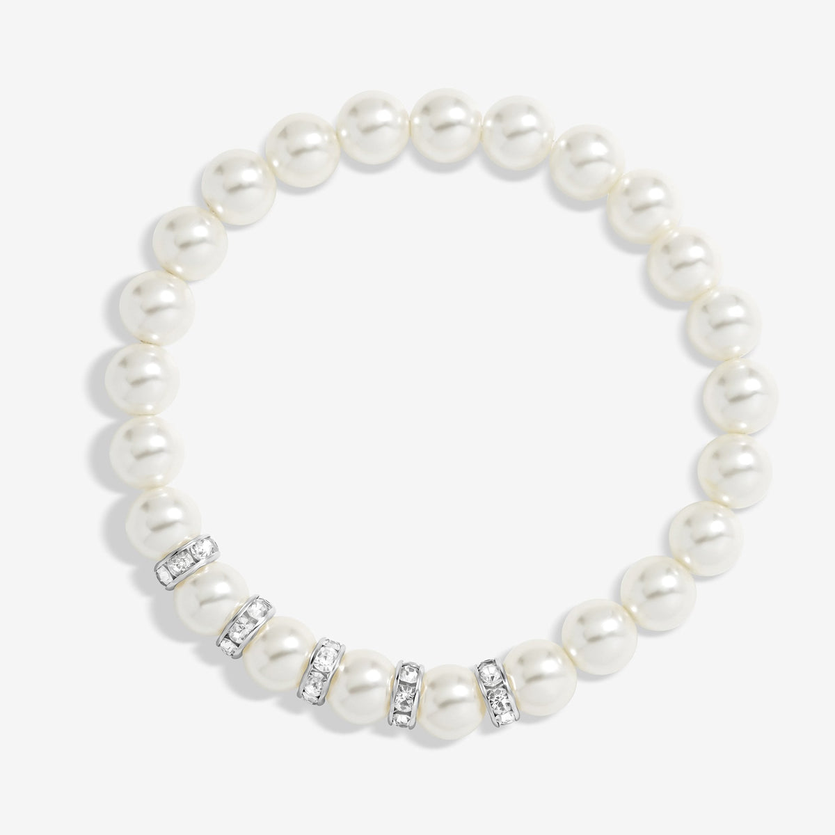 Jon Richard Pearl And Crystal Rhondelle Stretch Bracelet