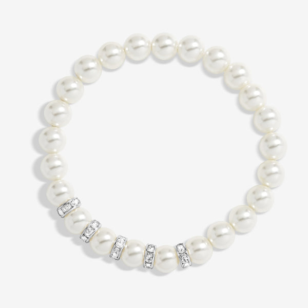 Jon Richard Pearl And Crystal Rhondelle Stretch Bracelet