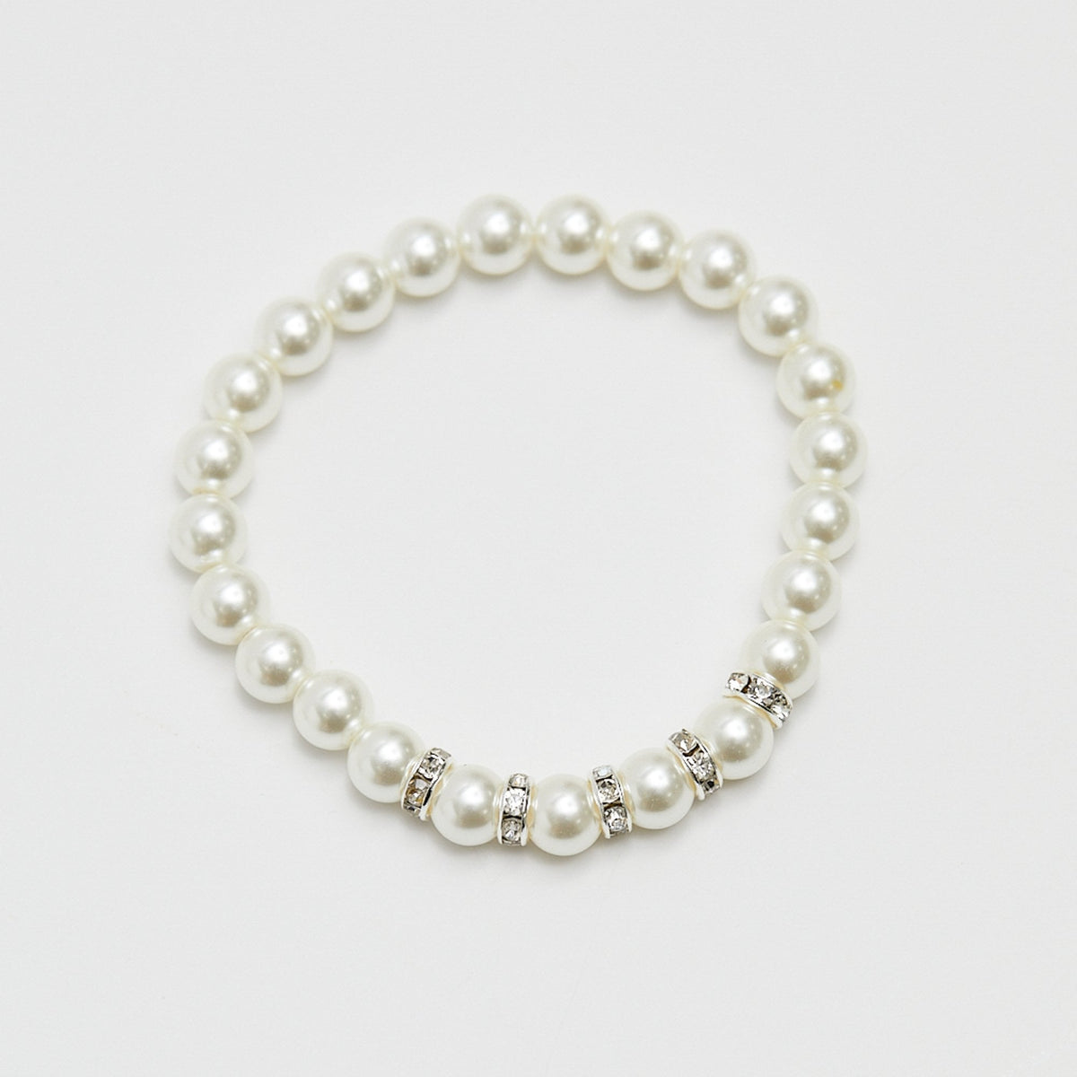 Jon Richard Pearl And Crystal Rhondelle Stretch Bracelet
