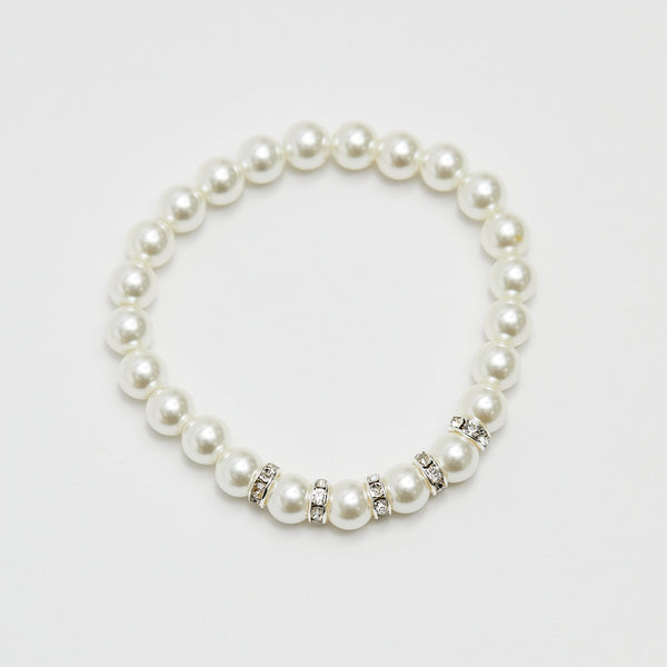 Jon Richard Pearl And Crystal Rhondelle Stretch Bracelet