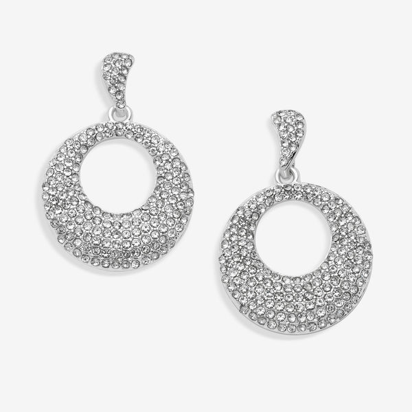 Jon Richard Silver Plated Crystal Statement Open Earrings