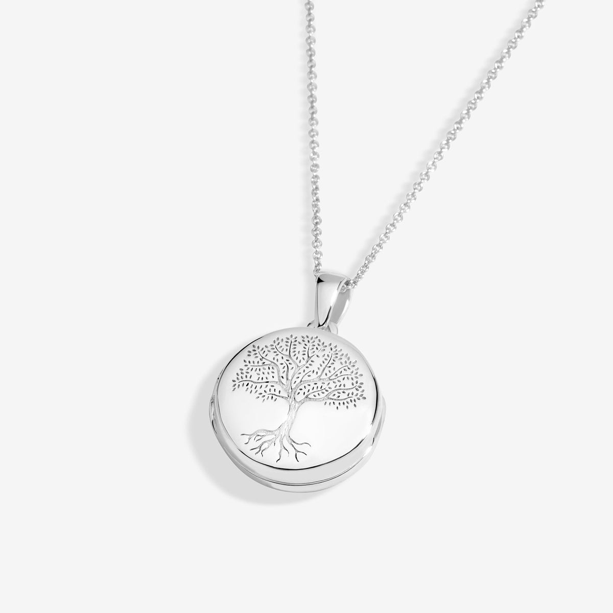 Simply Silver Sterling Silver 925 Embossed Tree of Love Locket Necklace