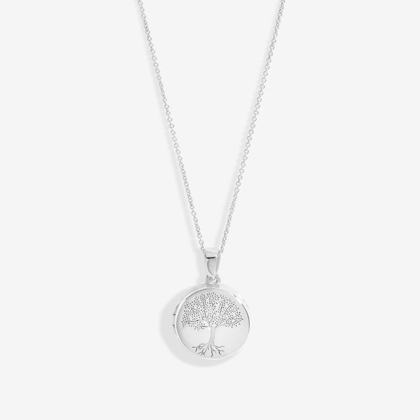 Simply Silver Sterling Silver 925 Embossed Tree of Love Locket Necklace