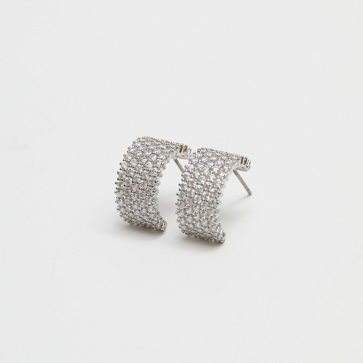 Jon Richard Crystal Pave Hoop Earrings