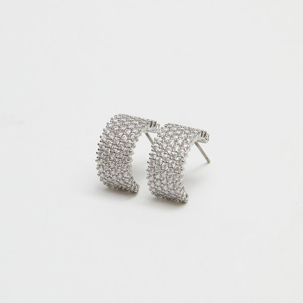 Jon Richard Crystal Pave Hoop Earrings
