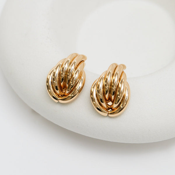 Mood Gold Twisted Large Knot Doorknocker Earrings