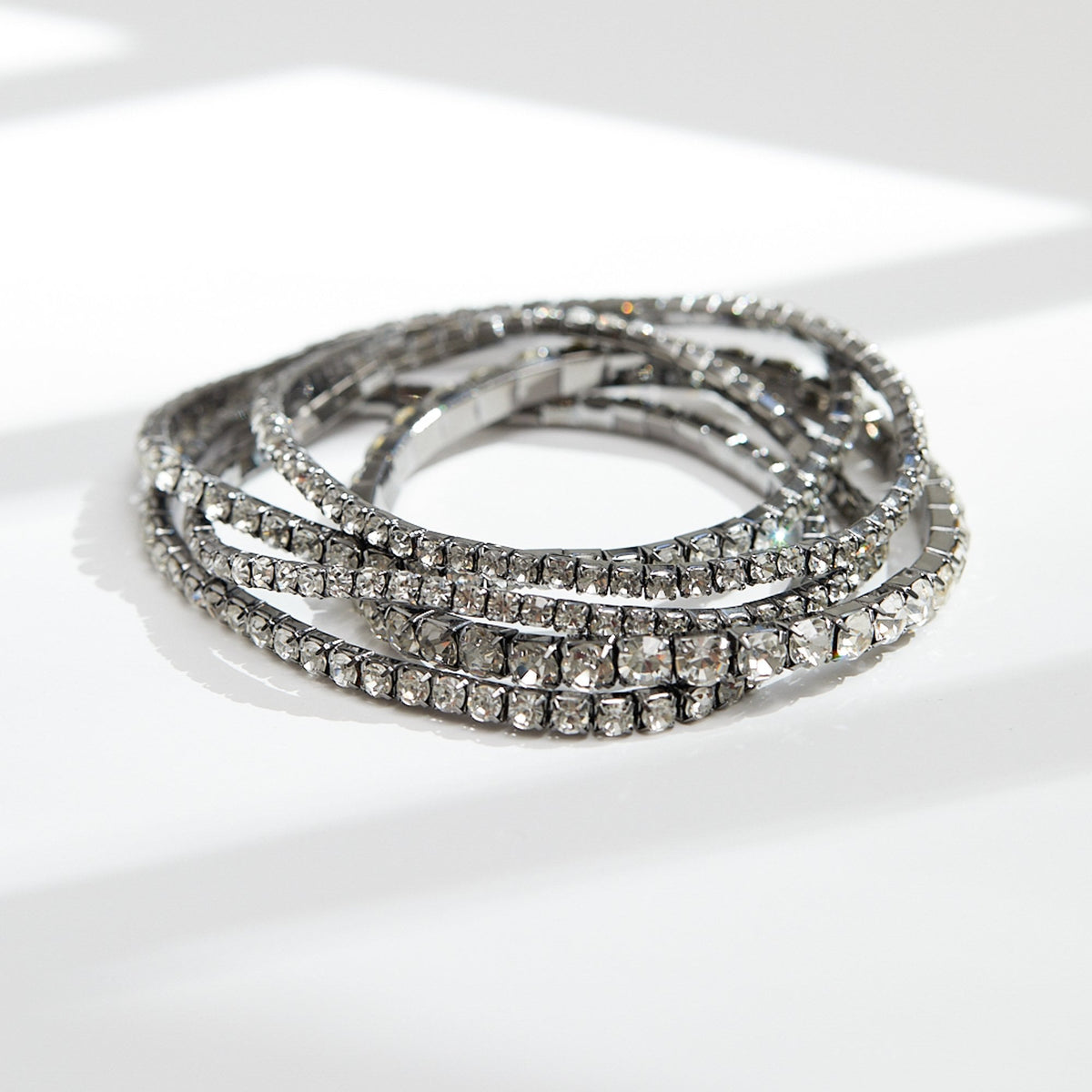 Mood Hematite Crystal Multi Stretch Bracelets - Pack Of 5