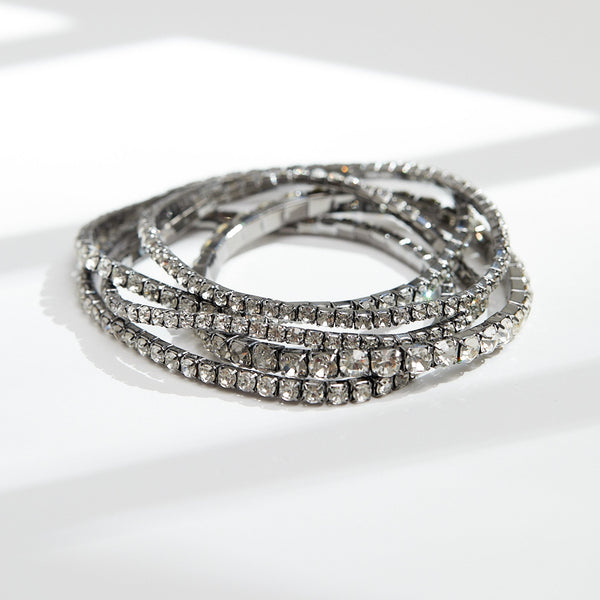 Mood Hematite Crystal Multi Stretch Bracelets - Pack Of 5
