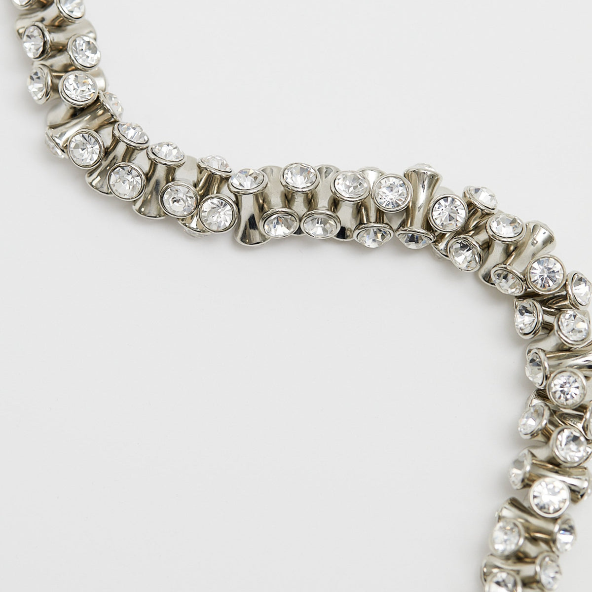 Mood Rhodium Crystal Tube Shaker Necklace