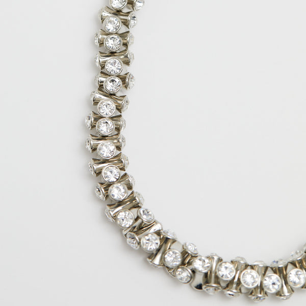 Mood Rhodium Crystal Tube Shaker Necklace