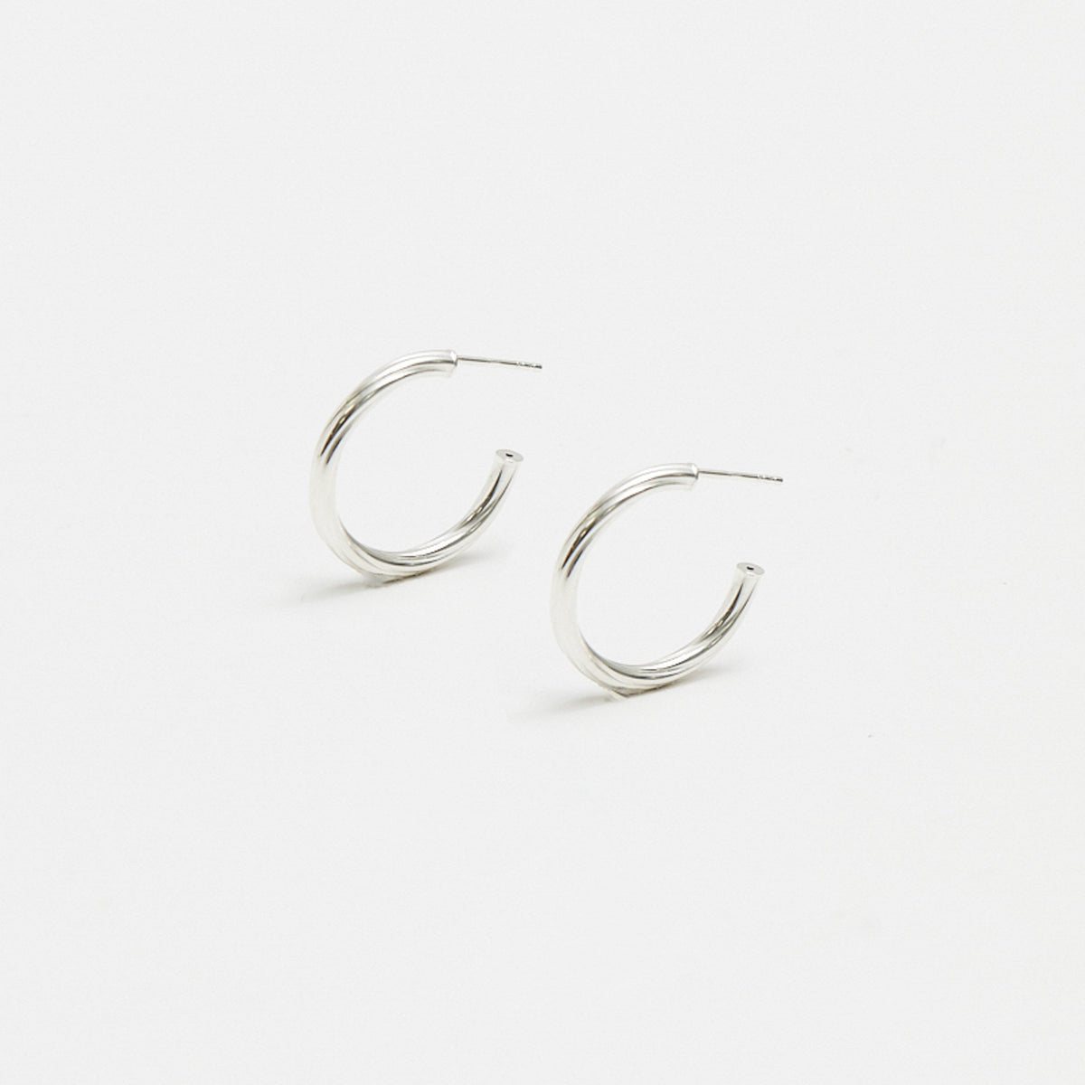 Simply Silver Sterling Silver 925 Polished Diamond Cut Hoop Earrings