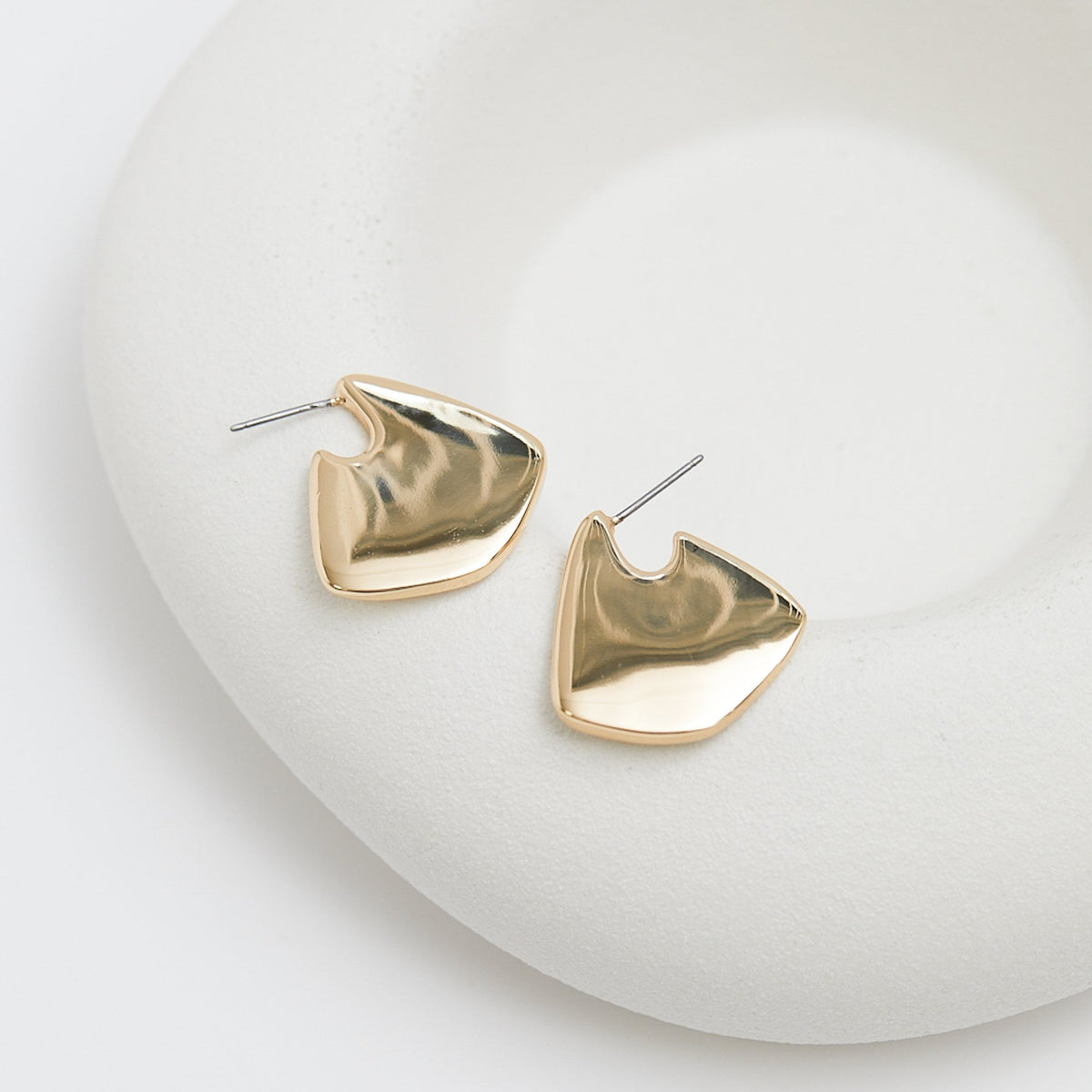 Jon Richard Gold Plated Angular Polished Earrings