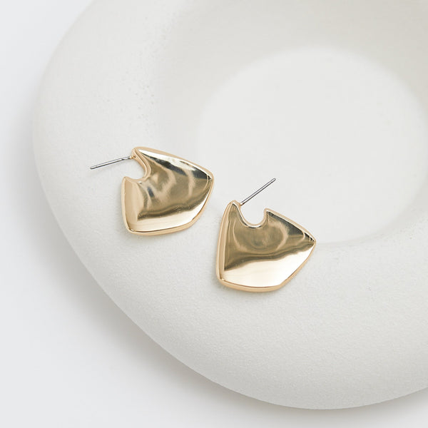 Jon Richard Gold Plated Angular Polished Earrings