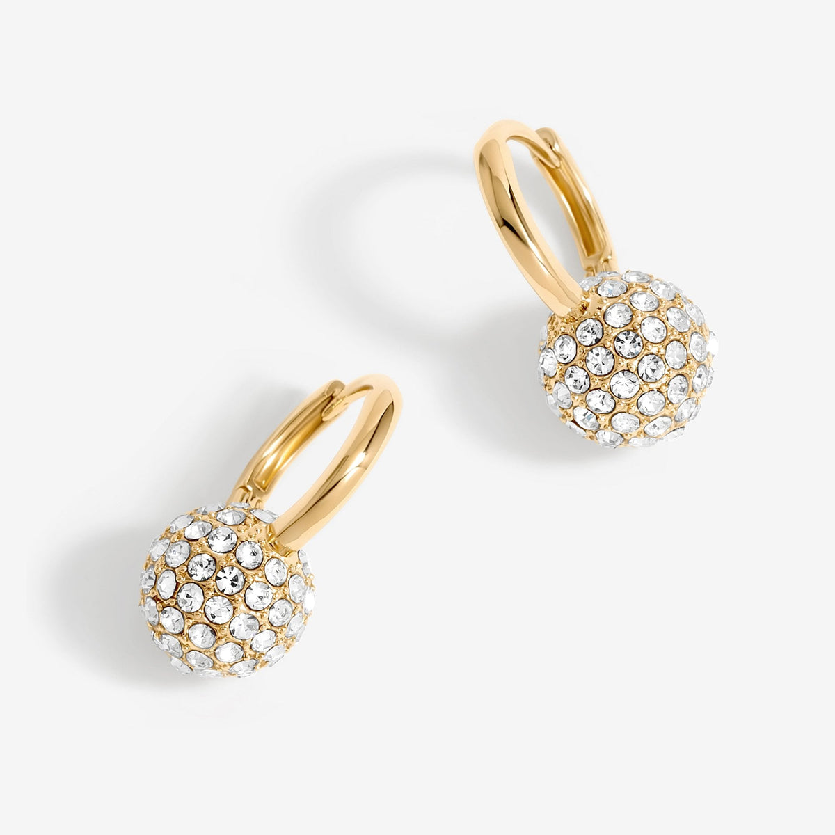 Jon Richard Gold Plated Pave Ball Huggie Earrings