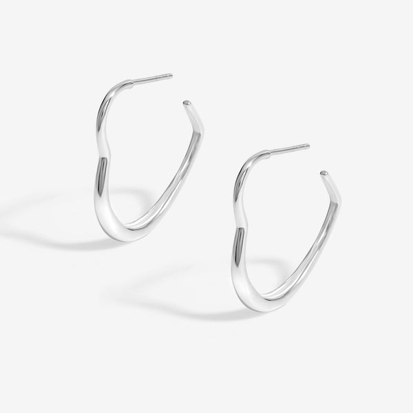 Simply Silver Sterling Silver 925 Large Polished Heart Hoop Earrings